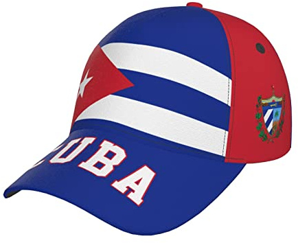 RFSHOP Gorra de béisbol cubana con la bandera de Cuba con estampado completo para hombres adultos, gorra de fútbol para partidarios del patriotismo, color negro, #894, Talla única