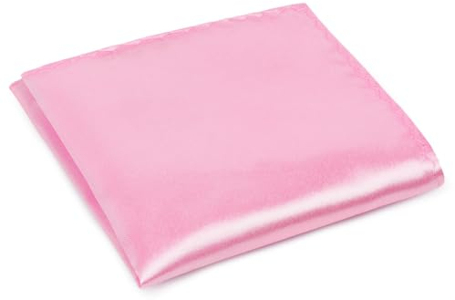 URAQT Hommes Mouchoirs carrés de poche, Hommes Satin Mouchoir Poche Carré Uni Coloré Mouchoir pour homme, Noël Fête, Mariage, Habillé Occasions, 22CM*22CM, Rose