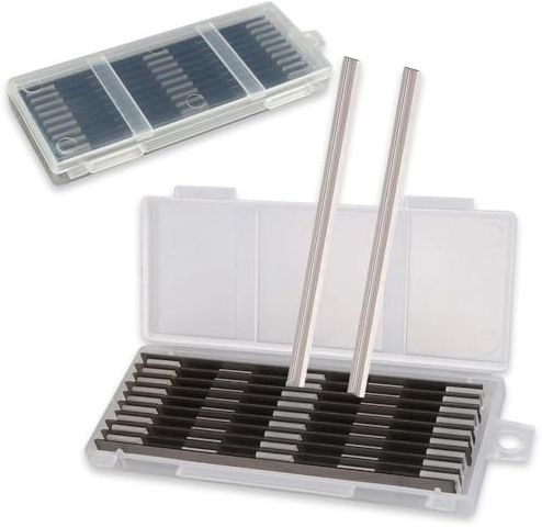 20 cuchillas cepilladoras eléctricas reversibles de 82 mm, cuchillas cepilladoras de acero inoxidable duraderas con dos bordes de corte, HSS de precisión para Makita, Bosch, Hitachi, carpintería