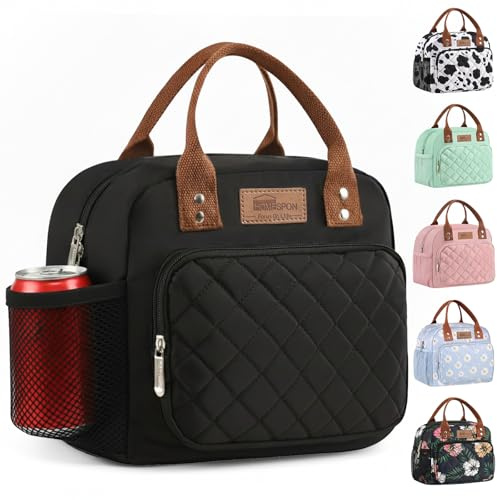 HOMESPON Insulated Lunch Bag for Women Men Ladies Work Adult Cool Tote Box Container with Side Pockets