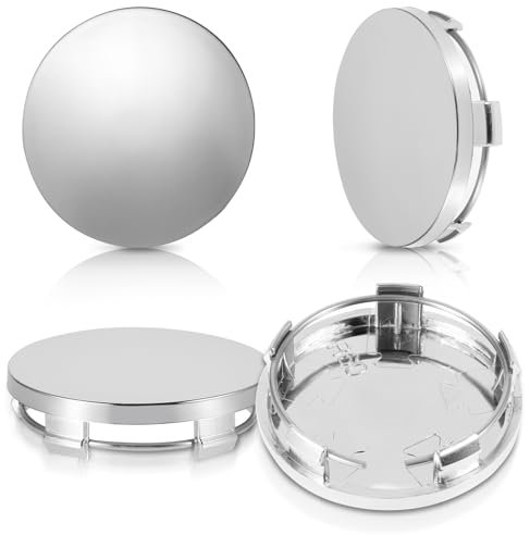 AOZUO 4 Stück Nabendeckel 60mm/2,36 Zoll, Radnabenkappen Ersatzabdeckungen für Felgennaben universelle ABS Radkappen zum Einrasten Kunststoff Polierte Oberfläche für Felgen Die Meisten Autos(Silber)