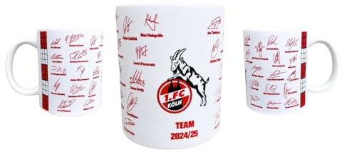 1. FC Köln Tasse Unterschriften 2024/2025 Kaffeetasse Signature - Plus Aufkleber Wir lieben Fußball