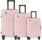 ETERNITIVE - Hartschalenkoffer 3-er Set | Rollkoffer aus Polycarbonat & ABS | Reisekoffer mit 360° Rollen | Handgepäck 32L, Mittelgroß 64L & Groß 98L | Trolley mit TSA-Schloss | Rosa