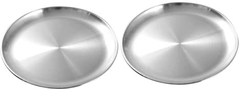 TOPBATHY Inoxidable para Comida para Pizza y Barbacoa 2 Platos Ligeros y Duraderos