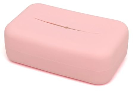 KIOKIDS | Porta Toallitas de Silicona Color Rosa | Estuche Reutilizable para Toallitas Húmedas | Suave, Compacto y Hermético | Mantiene la Humedad y la Higiene | Ideal para Paseos y Cambiadores