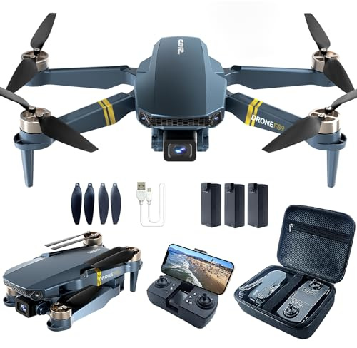 Dron con Cámara 4K HD, 84 Min de Vuelo (3 Baterías), Alcance de 800 m, Seguimiento Automático, Motor Brushless y Hover Automático F89-ES-260430-1