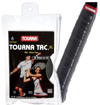 Unique Overgrip Tourna TAC 10er - Mango de Raqueta de Tenis, Color Negro, Talla Standard