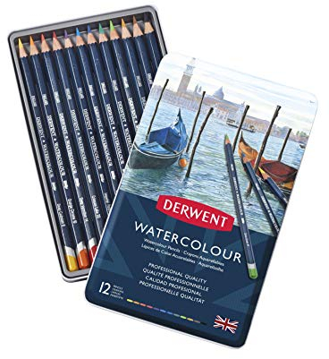 Derwent Aquarellstifte, Zeichnen & Malen, 12er-Set, Ideal zum Vermischen & Schichten, Professionelle Qualität, 32881