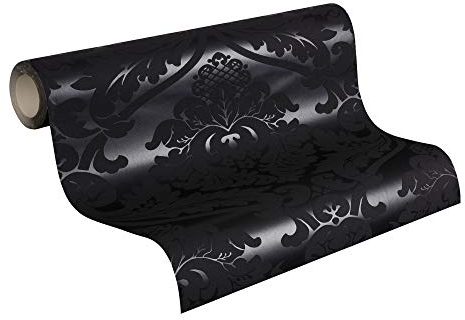 Livingwalls 552631 Papier Peint structuré à motif Tendance Néo-Baroque Noir (Import Allemagne)