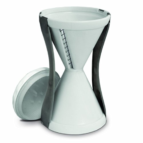 Veggetti Veggie Slicer, Dual Stainless Steel Blade Vegetable Cutter for Thick or Thin Noodle, Works with Zucchini, Squash, Cucumbers, Carrots, and more, 2.76L x 2.76W x 6.32H, White