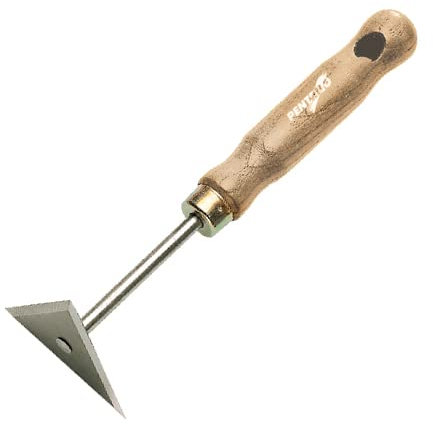 PENTRILO - RASQUETA TRIANGULAR MANGO MADERA 8 cm