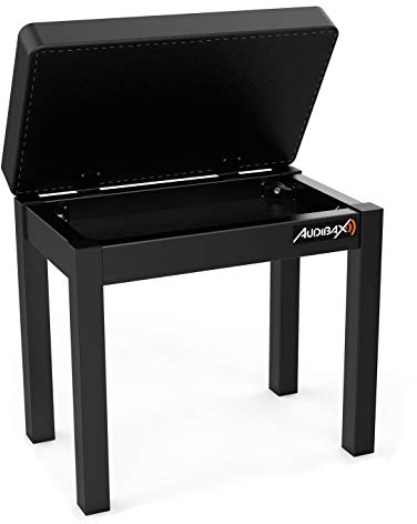 Audibax KB200B Banco para Piano/Teclado Con Compartimento Almacenamiento