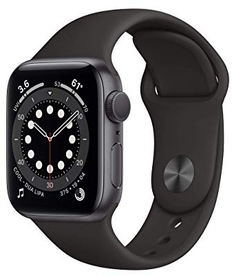 Apple Watch Series 6 (GPS, 40mm) - Space Gray Aluminum Case with Black Sport Band (Renewed)