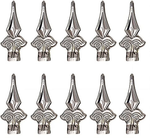 10 x Chapeau Poteau, Chapeau Poteau Bois en Forme de Piquet en Acier Galvanisé pour Vintage Décoration de Clôture,Argent,25x25mm
