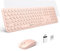 XTREMTEC 2.4G Full Size Wireless Keyboard and Mouse Combo - Ultra Slim Silent Cute Computer Keyboard with USB Receiver for Windows, OS, PC, Desktop, Mac, Tablet US Layout(Rosegold)