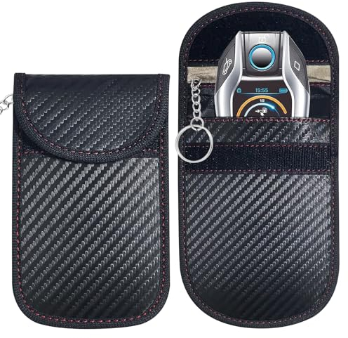2 Stück Keyless Go Schutz Autoschlüssel Bag, RFID Funkschlüssel Schutz Keyless Abschirmung Faraday Blocker Schlüsseltasche Schlüsseletui 13 x 8cm/5.12 x 3.15 (Small)