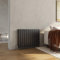 Heilmetz Anthracite Radiator Horizontal Radiators Designer Double Flat Panel Radiator Modern Heater Central Heating Radiator 600 x 836mm