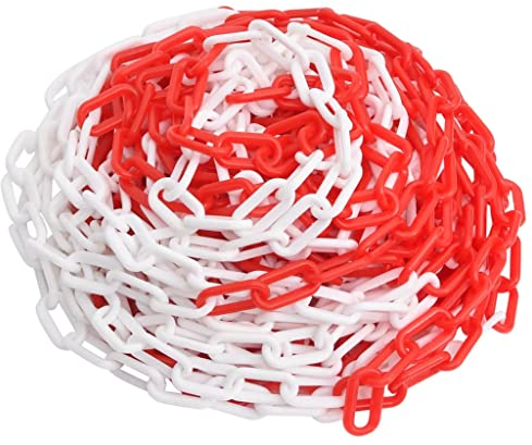 SKM 150924 Chaîne de délimitation rouge et blanc 100 m Ø 4 mm Plastique Poids : 3,11 kg