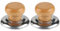 PARENCE.- Juego de 2 pomos de tapa de madera/acero - 2 asas de tapa para ollas y sartenes - Universal con tornillos de montaje