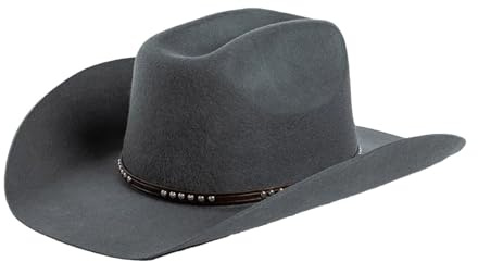 Kvinnor män ullfilt cowboyhatt läderband Fedora vardaglig fest resehattar, Grått, M