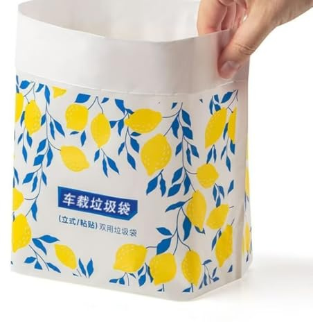40PCS Self-Adhesive Stand-Up Disposable Car Garbage Bags, Leakproof Vomit Bag, Kitchen Strorage Bags,Durable Trash Bag for Car, Travel, Camping & Office
