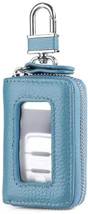 LIMIMIKAIXIN Car Key Bag for Audi RS6 Station Wagon 4B 4F, Leather Fob Case Protector Cover Holder Wallet Keys Cases Shell Remote Keychain Dustproof Bags Trims,With window-E