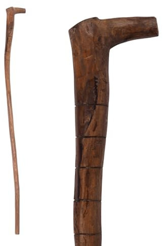 Geschnitzter GEHSTOCK Stick | Teakholz, 120cm | Holz Stock mit Schnitzereien, Wanderstock, Holz Stock, Spazierstock, dekorativer Hirtenstock