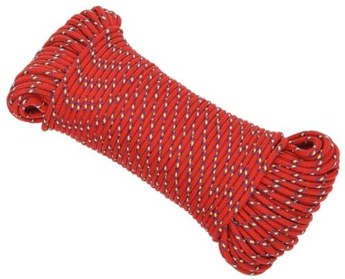 Homgoday Corde pour bateau rouge 3 mm 250 m en polypropylène, décoration de corde nautique, corde de travail, corde multifonction pour activités de plein air, corde nautique, corde multi-usage