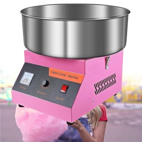 Máquina de Algodón de Azúcar Ø 52 cm Máquina de Algodón de Azúcar 1000W Máquina para Hacer Algodón de Azúcar Prepare malvaviscos rápidamente para Carnaval en Casa Fiesta