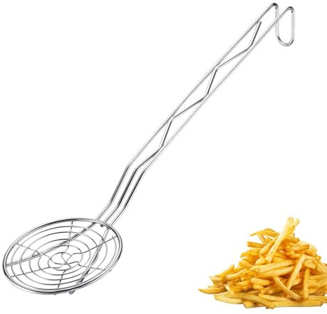 Westmark Frying Spoon Pro – Schiumarola in acciaio inossidabile – Mestolo per patatine fritte & Co – Per friggere, sbollentare e raccogliere – Argento, Ø 15 cm