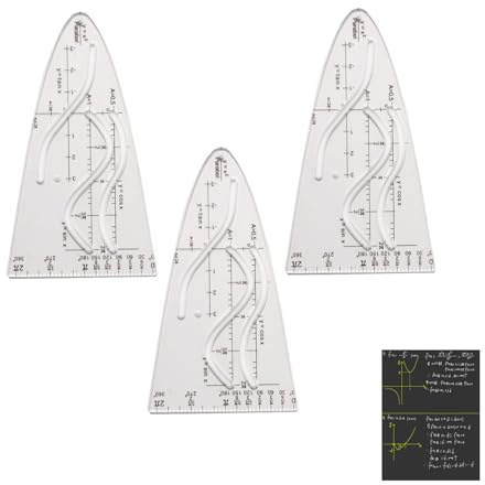 Parabelschablone Mathe,3 Stück Parabel Lineal Schablone,Kurvenschablone,Flexibel Normalparabel Schablone für Geometrie,Multifunktionales Geometrisches Mathematische Ruler für Studenten