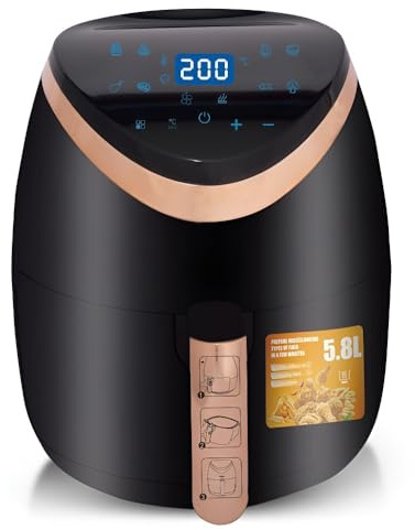 Freidora De Aire Inteligente Táctil De Gran Capacidad De 5,8 L, Electrodoméstico De Cocina Automático Multifuncional For Uso Doméstico.