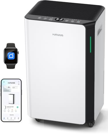 HUMILABS Luftentfeuchter Elektrisch 20L Für Räume von 60m²/App & WLAN Raumentfeuchter/Mit Ablaufschlauch / 4,5L Wassertank / 3 Betriebsarten / 24h-Timer