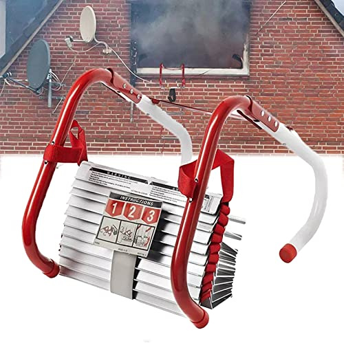 Escalera de emergencia para escape de incendios con peldaños antideslizantes para seguridad de salida de ventana en edificios de varios pisos