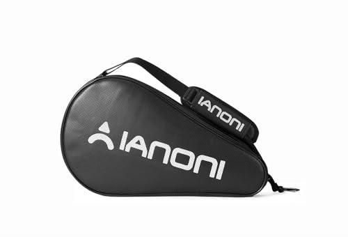 ianoni Svart läder padel racket fodral sling dragkedja padel tennis racket sportväskor
