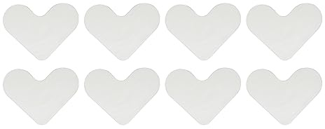 8 st matta klistermärke dyna PU tvättbar återanvändbar hjärtformad matttejp för trägolv och kakel vit L