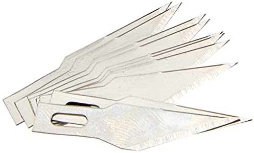 Wedo 7821 Ersatzklingen (für Skalpell und Hobbymesser, spitz, Kunststoffbox) 10 Stück, silber