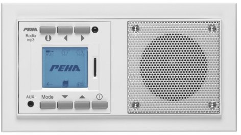 Honeywell Home Peha MP3 Unterputz-Radio AudioPoint im Nova-Design ohne Funksender, Rahmen reinweiß