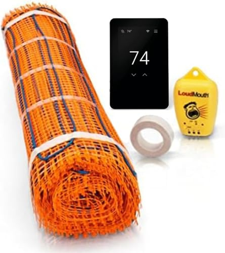 SunTouch TapeMat Electric Under Floor Heating Kit with Command Touch Programmable Thermostat 120V, Orange, 2.0' x 12.5' (25 Sq. Ft. )