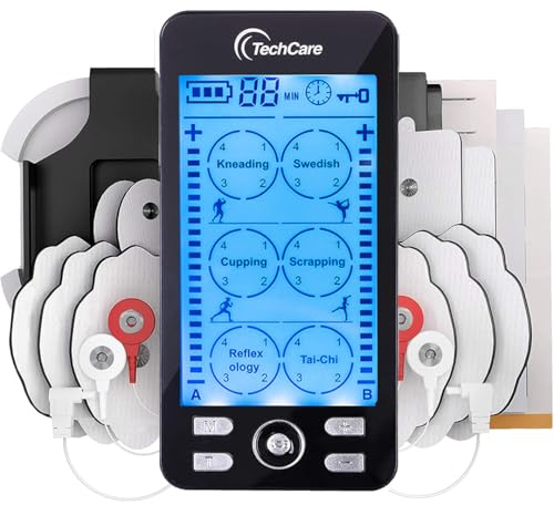 TENS Unit Muscle Stimulator EMS Machine for Pain Relief Dual Channel Electric Pulse Circulation Massager,Rechargeable Therapy Device for Back Neck Sciatica Muscle Recovery