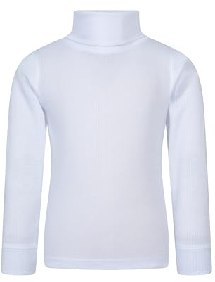 Mountain Warehouse Talus Pull col roulé Enfant-Haut Respirant, sous-Pull léger à col roulé, vêtement Hiver, Couche Thermique Chaude Fille et garçon - Marche, randonnée Blanc 3-4 Ans