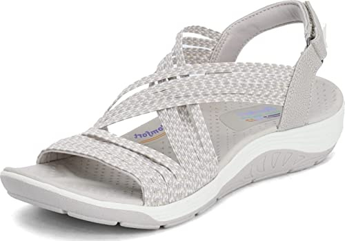 Skechers Femme Reggae Cup Oh, Snap! Sandals, Natural Taupe Gore, 38 EU