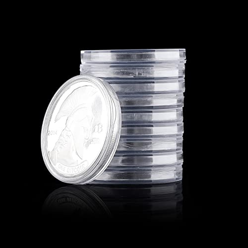 Prasacco 12 Pack Coin Capsules Clear Plastic Coin Holders with Adjustable Gasket Coin Case for Coin Collection Supplies, 6 Sizes (20/25/30/35/40/46mm)