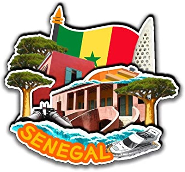 Sénégal Aimants de réfrigérateur 3D en bois résistant aux frottements Souvenirs de voyage Décoration de maison et de cuisine - 1110