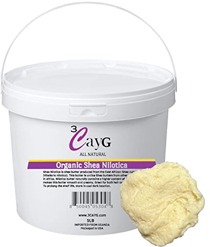 3CAYG Shea Nilotica | Cold Pressed and Unrefined | East African Shea Butter 5LB Pail