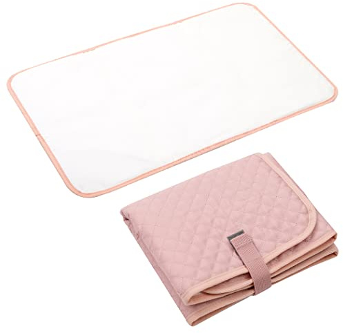 Lekebaby Foldable Baby Change Mat - Travel Portable, Quilted Pink