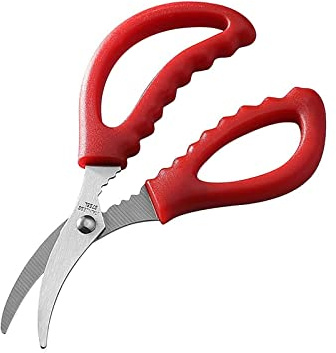 AttreX Craft Scissors Red Black Seafood Scissors Lobster Fish Prawn Peeler Shrimp Crab Seafood Scissors Shears Snip Shells Kitchen Tools Accessories Scissors