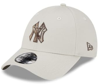 New Era MLB Cap New York Yankees beige kariert NY Logo verstellbar 9Forty Kappe Baseball - One-Size