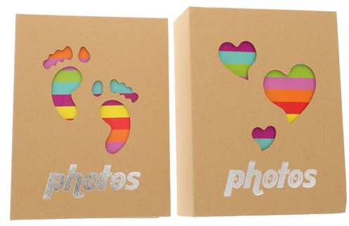HAPINARY Album Fotografico per Foto Ragazzo Ragazza 2 Pezzi in Carta Colorata Tipo Inserto Tasche, Semplice Porta Foto per Casa e Momenti Genitore-figlio