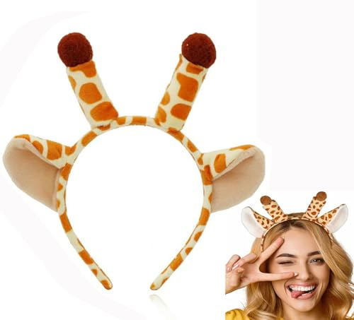Bessy shop Accessories Animal Headband,Animal Ears Headgear for Adult Carnival Birthday Theme Party(Giraffe)